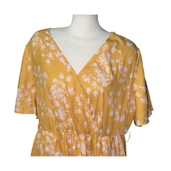 BloomChic Ditsy Floral A Line V Neck Short Flutter Sleeve Midi Dress Sz 18/20 (2 - Picture 5 of 15